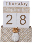 Jovy Calendar din Lemn, 11 x 6 x 14 cm, Ananas