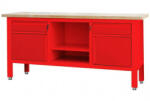 Torin Big Red TSK7522-L satupad 2 fiókkal, 2 szekrénnyel, nyitott tárolóval, fa munkalappal (TSK7522-L) - praktikuskft