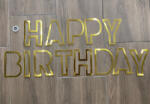 Balloons4party Banner Happy Birthday contur auriu 16.5 x 11.5 cm