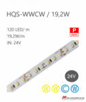  LED szalag HQS-3527-120LED 19, 2W / 24V / WWCW