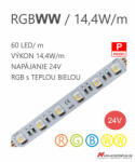  LED szalag HQS-5050-60LED 14, 4W / 24V / RGBWW