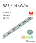  LED szalag HQS-5050-60LED 14, 4W / 12V / RGB