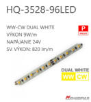  LED szalag HQ-3528-96LED 9W / 24V / WWCW