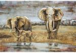 Thermobrass Tablou metal 3D Elephants 80x120 cm Maro deschis