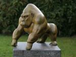 Thermobrass Statuie de bronz moderna Gorilla green hot patina 38x33x45 cm