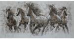 Thermobrass Tablou pictat manual 5 Horses 80 x 160 cm Maro deschis