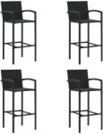 vidaXL Scaune de bar, 4 buc. , negru, poliratan (313455)