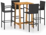 vidaXL Set mobilier de bar de gradină, 5 piese, negru (3067956)