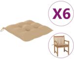 vidaXL Perne de scaun, 6 buc. , bej, 50x50x7 cm, textil oxford (314907)