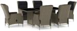 vidaXL Set mobilier de exterior cu perne, 7 piese, maro, poliratan (3060144)