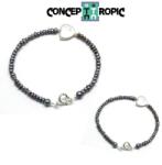  Bratara Perle de Cultura Gri - Alb Diametru 56 mm - Neregulat 2-4 x 3-4 mm - Accesorii Argint 925