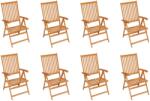 vidaXL 8 db dönthető tömör tíkfa kerti szék (3072540/41/42/43/44/45/46/47/48/49)