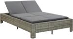 vidaXL Kétszemélyes polyrattan párnával szürke (46240)