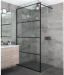 Water Fun Walk-in || Black zuhanyfal 80, 200cm, 8mm, NANO (WIB-800) - waterfun