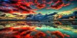  Piros felhők tükröződése a vizen kreatív gyémántkirakó készlet