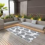 vidaXL Covor de exterior, alb și negru, 160x230 cm, PP (310426) Patura