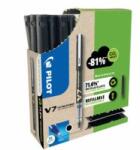 Pilot Set 10 rollere cu cerneala Pilot V7 Plus negru 0.7 mm si 30 rezerve (PWLT556251)