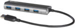 iTec Controller server iTec USB 3.0 Metal HUB incarcare cu 4 Porturi si sursa alimentare, 4x USB 3.0 (U3HUB448)