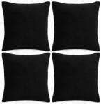 vidaXL Huse de perne decorative, 4 buc. , negru, 50x50 cm, textil (132934)