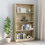 vidaXL Bibliotecă cu 4 rafturi, stejar Sonoma, 80 x 24 x 142 cm, PAL (800912) Biblioteca