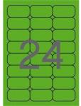 APLI 02873 64x33, 9mm 3 pályás lézer etikett kerekített sarkú neon zöld 24 címke/ív 20ív/csomag