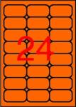 APLI 02871 64x33, 9mm 3 pályás lézer etikett kerekített sarkú neon narancs 24 címke/ív 20ív/csomag