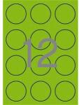 APLI LCA2869 60mm lézer kör etikett címke neon zöld 240 címke/csomag