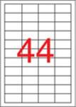 APLI 01223 48, 5x25, 4mm 4 pályás poliészter lézer etikett időjárásálló matt áttetsző 44 címke/ív 20ív/csomag