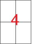 APLI 01227 105x148mm 2 pályás poliészter lézer etikett időjárásálló 4 címke/ív 20ív/csomag