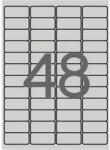APLI 10066 45, 7x21, 2mm 4 pályás poliészter etikett lézernyomtatókhoz időjárásálló kerekített sarkú matt ezüst 48 címke/ív 20ív/cs