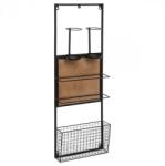 Atmosphera Createur D'interieur Suport 4 sticle vin Bachus, otel, lemn, 30x10x90 cm Suport sticla vin