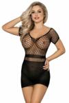 Q-Lingerie Сексапилна мрежеста мини рокля ql черна