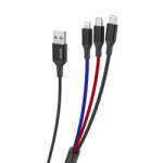 Dudao L10Pro 3in1 kábel USB - Lightning / USB-C / Micro USB 5A 38cm, fehér (L10pro)