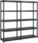vidaXL Raft de depozitare cu 5 polițe, negru, 170x40x185 cm, plastic (3059853) Raft