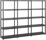 vidaXL Raft de depozitare cu 5 polițe, negru, 213x38x170 cm, plastic (3059856) Raft