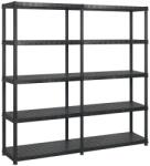 vidaXL Raft de depozitare cu 5 polițe, negru, 183x45, 7x185 cm, plastic (3059854) Raft