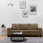 vidaXL Canapea cu 3 locuri, maro, material textil (287123) Canapea