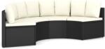 vidaXL Set mobilier de grădină cu perne, 4 piese, negru, poliratan (3064910)