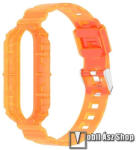  Okosóra szíj - szilikon - NARANCS - Xiaomi Mi Band 5 / Mi Band 6 / Mi Band 7 / Amazfit Band 5