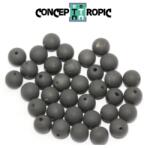 Shungit Mat Rotund 8x8 mm - Protectie EMF- Margele Pietre Semipretioase - 1 Buc
