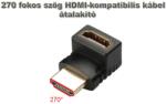  270 fokos HDMI derékszögű adapter kábel átalakító, HDMI aljzat - HDMI dugó
