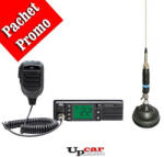 PNI Statie radio CB PNI Escort HP 9500 ASQ, 12V 24V, mufa de bricheta inclusa + Antena radio CB PNI S9 lungime 120cm + Baza magnetica (PNI-HP9500 + PNI-S9/DV) Statii radio
