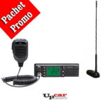 PNI Statie radio CB PNI Escort HP 9500 ASQ, 12V 24V, mufa de bricheta inclusa + Antena CB PNI Extra 45 lungime 45 cm + Baza magnetica (PNI-HP9500 + PNI-EXTRA45) Statii radio