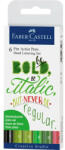 Faber-Castell Pitt artist pen set caligrafic 6 buc verde faber-castell (FC267117)