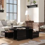 vidaXL Mese cafea 2 buc negru extralucios 111, 5x50x33 cm lemn compozit (805576) Masa de cafea