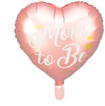 PartyDeco S. r. o Fólia lufi, 35cm, szív alakú, rózsaszín, Mom to Be
