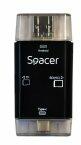 Spacer CARD READER USB2.0, USB Tye C pentru SD si microSD (SPCR-309)