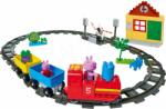 BIG Joc de construit Peppa Pig Train Fun PlayBIG BLOXX cale ferată cu tren și căsuță cu 2 figurine de la 1, 5-5 ani (BIG57154)