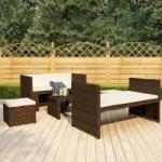 vidaXL 5 részes polyrattan ülőgarnitúra párnákkal 48133