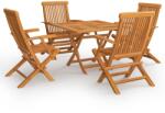 vidaXL Set mobilier de grădină, 5 piese, lemn masiv de tec (3059584) - vidaxl
